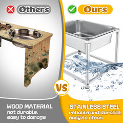 MEWTOGO stainless-steel elevated bowl demonstrates lasting durability for daily use.