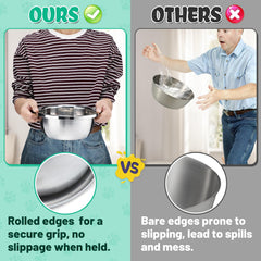 MEWTOGO stainless steel food bowl for 1-gallon capacity, rust-resistant and odor-free