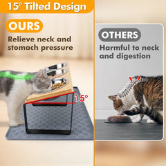 MEWTOGO three stainless steel bowls ready for water, dry and wet food