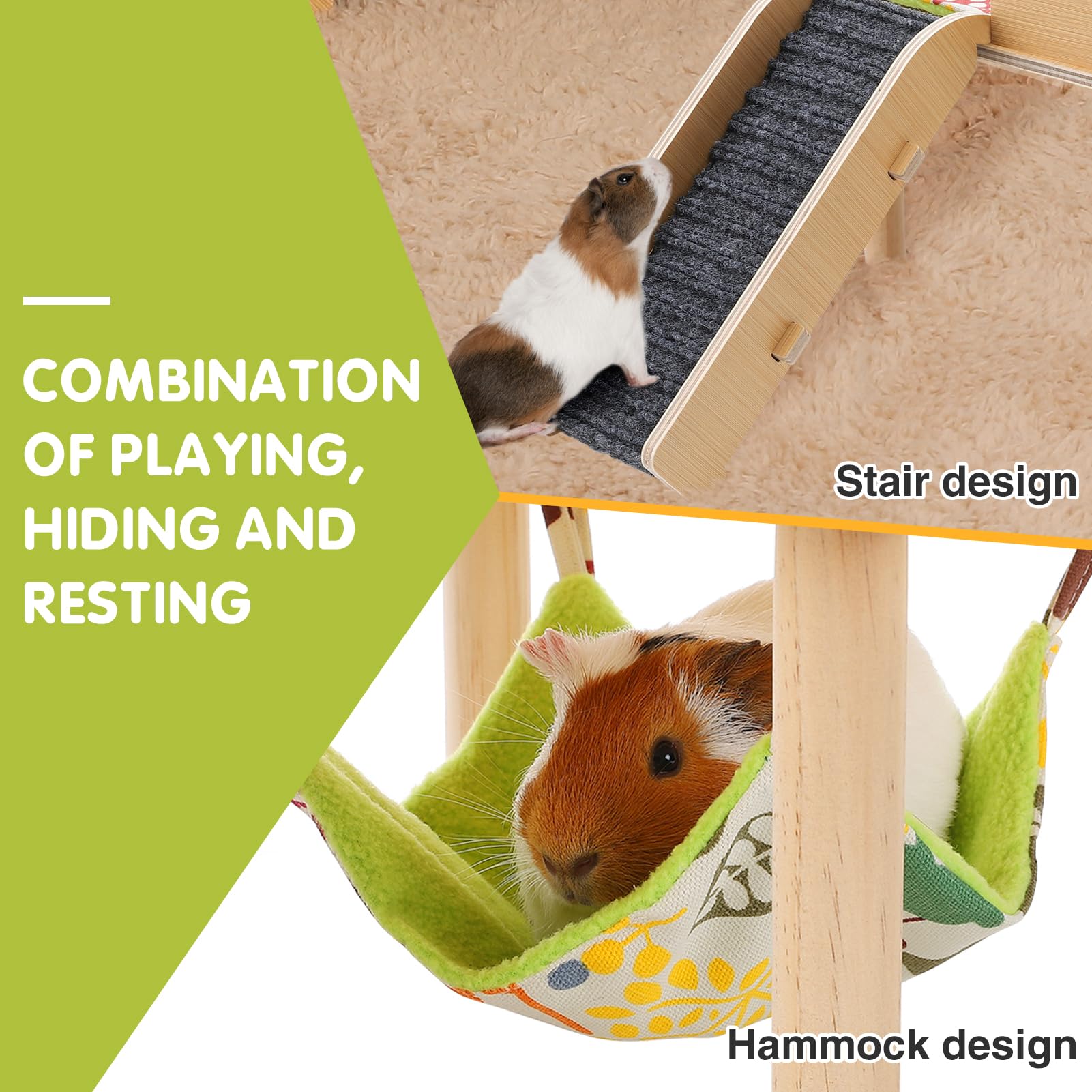 MEWTOGO wooden hideout structure provides durable shelter for curious pets.