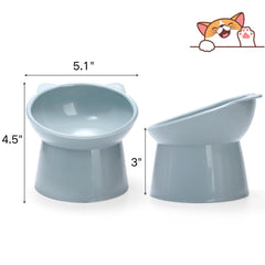Mezchi raised cat bowls blue 6-pack for easy access