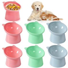 Mezchi raised cat bowls green 6-pack for stable, comfy meals