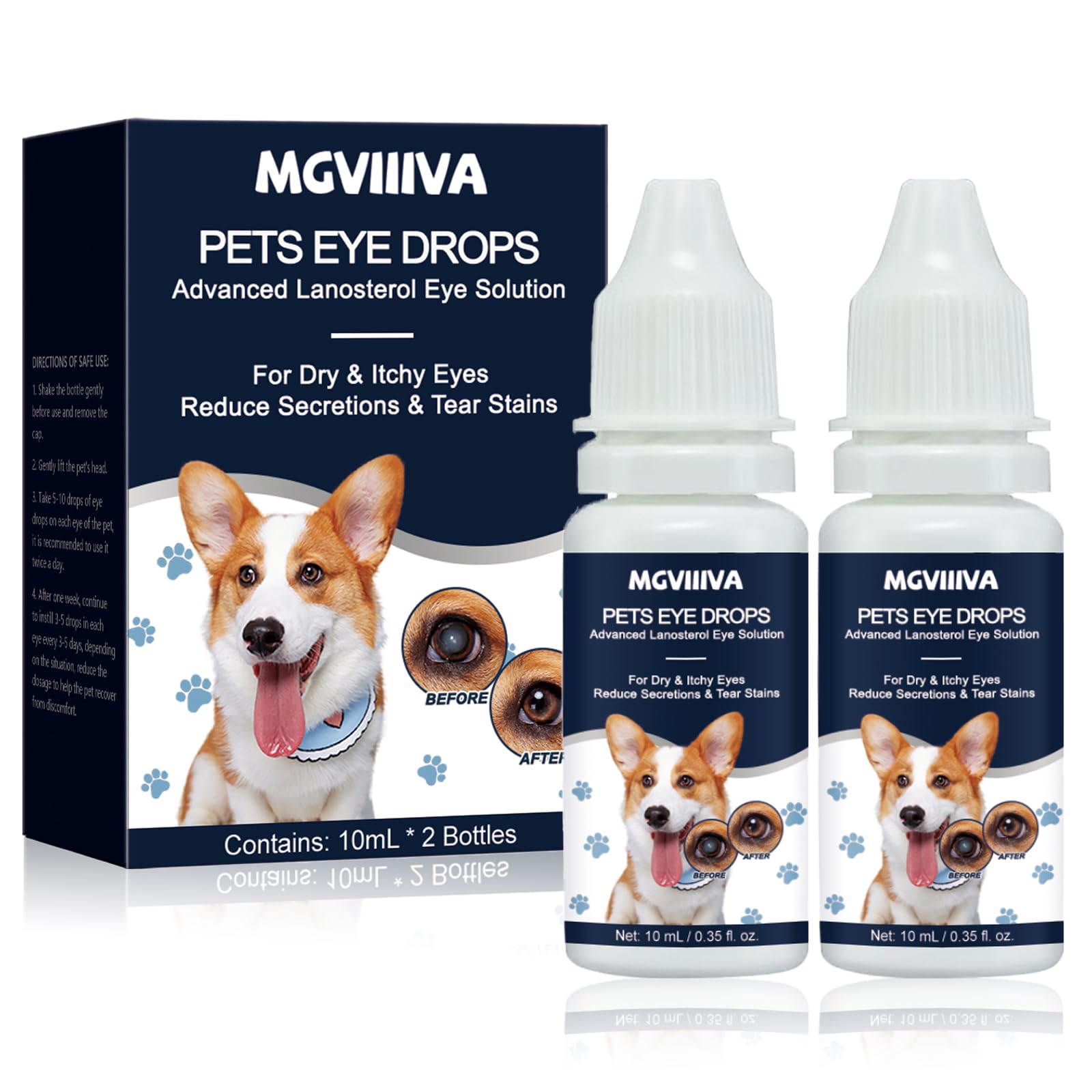 Mgviiiva cataract drops for dogs bottle used for daily eye care