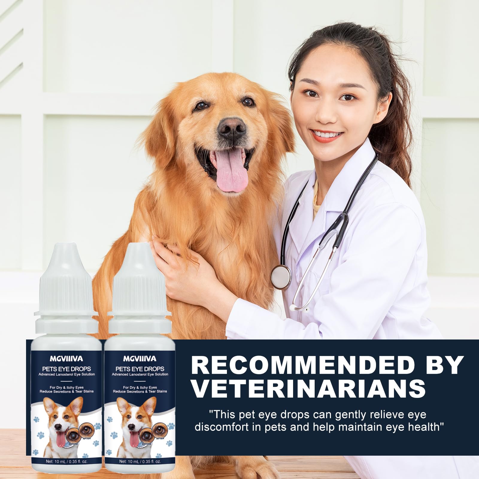 Mgviiiva pet eye care promotes healthier eye surfaces