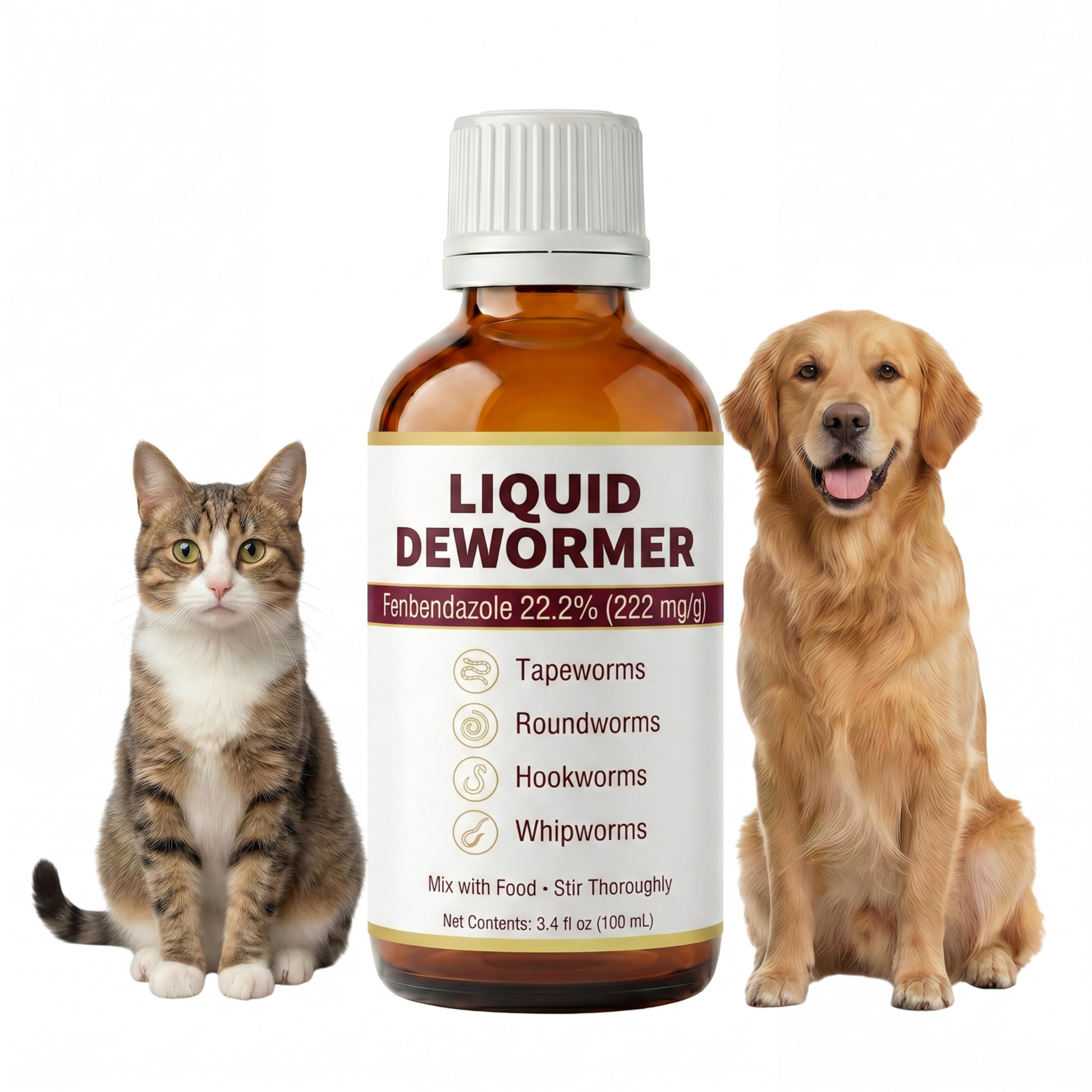 MGZ liquid dewormer bottle front view for quick dosing and brand recognition.