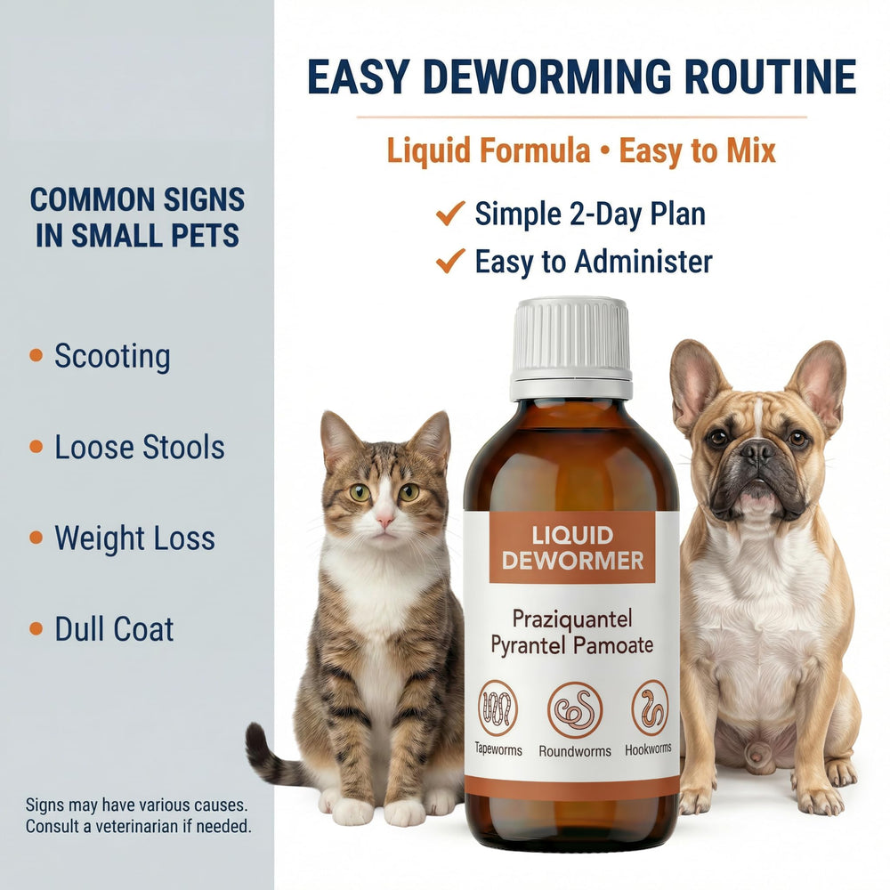 MGZ liquid dewormer targets hookworms to support digestion and comfort.