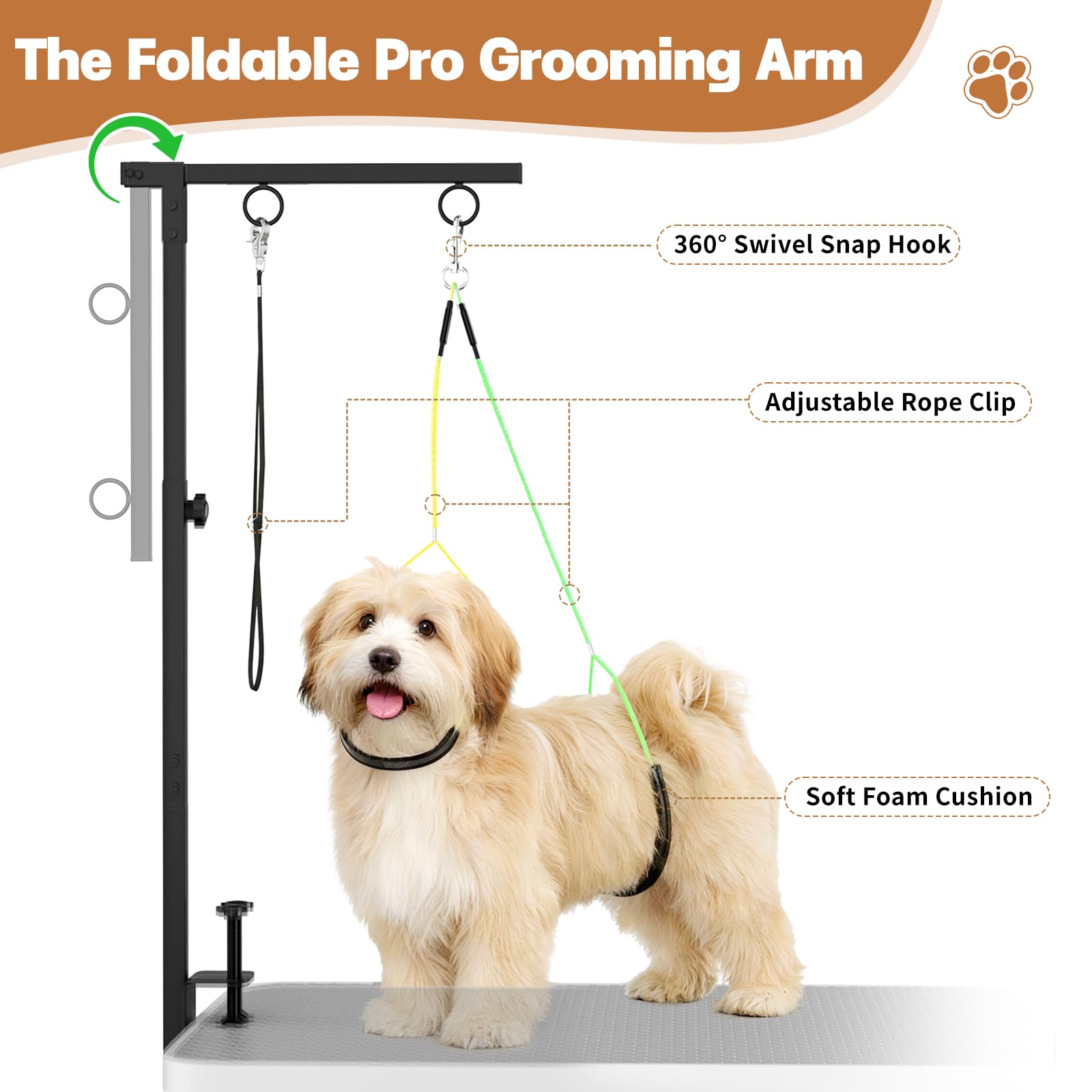 MHACVVO foldable design stores easily for home and mobile grooming.