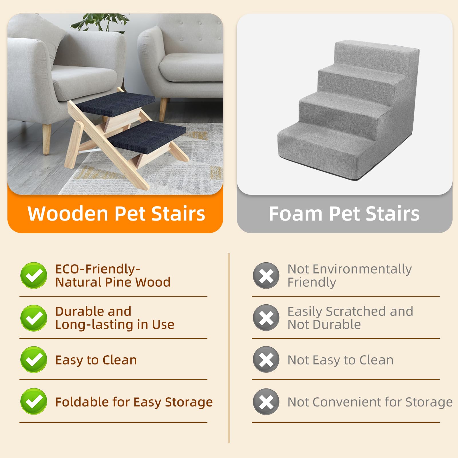 MHL.CXG non-slip feet keep the stairs secure.