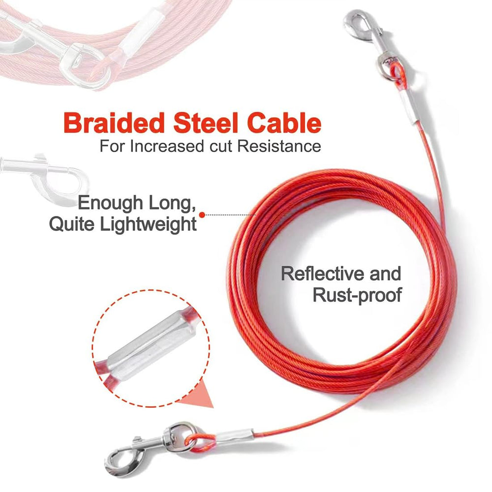 Mi Metty heavy-duty steel wire cable in red for rugged outdoor use