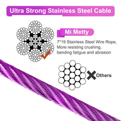 Mi Metty tie-out cable with 360° swivel to prevent tangling outdoors.