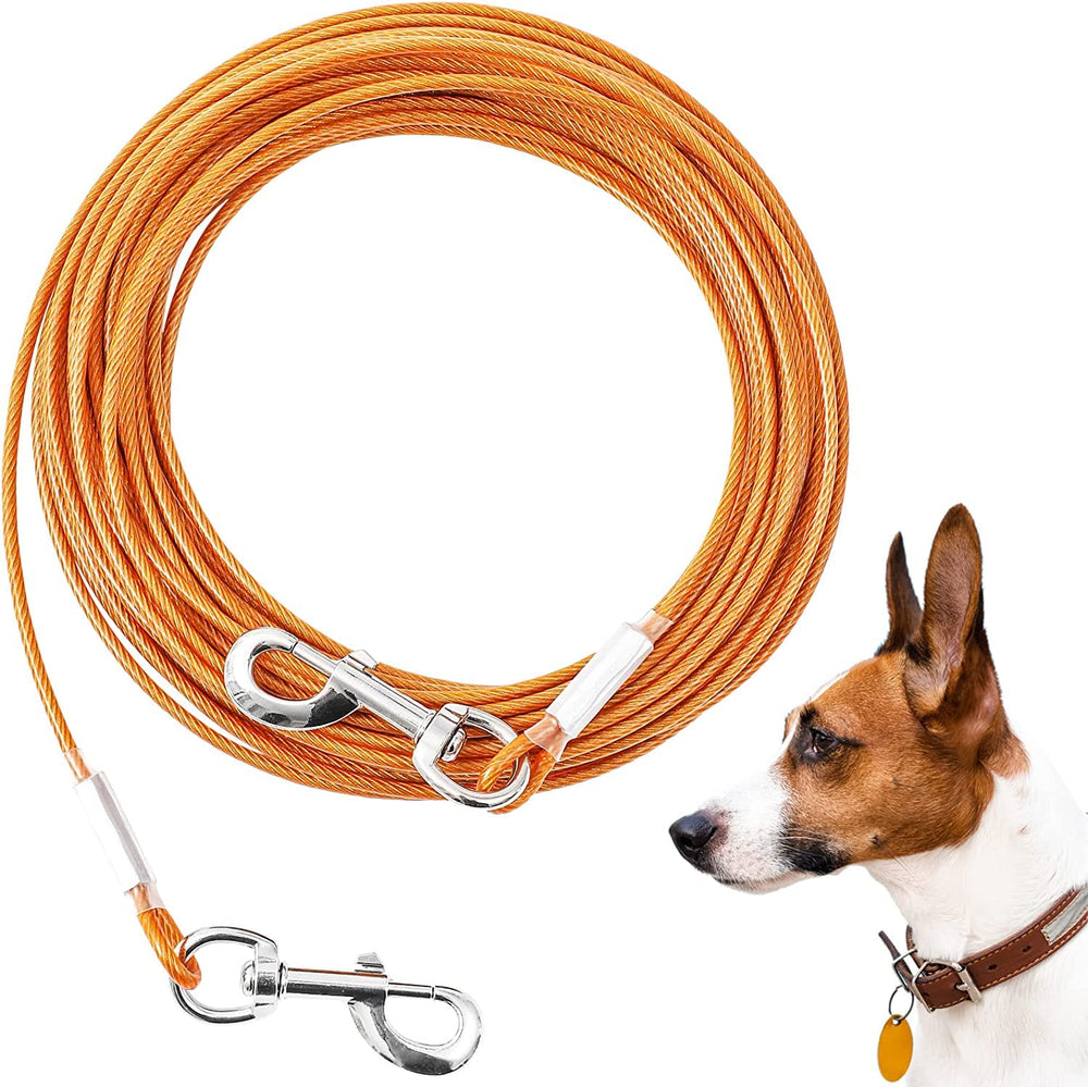 Mi Metty Tie-Out Cable dog lead 50ft for safe yard exploration and durable use.