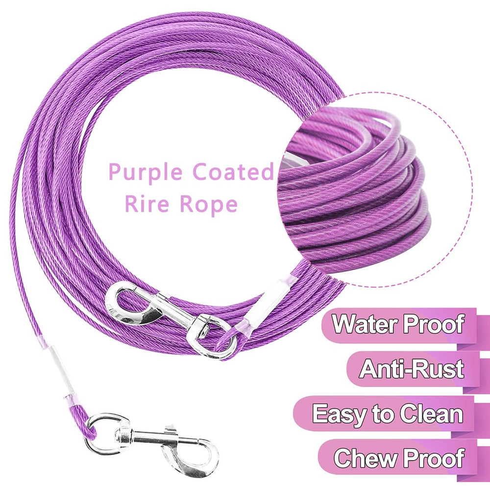 Mi Metty dog tether attaches easily to collars and posts for stability.
