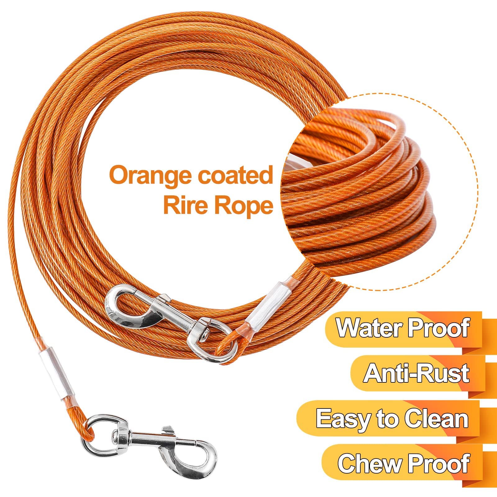 Mi Metty Tie-Out Cable post wrap design for versatile use around trees and posts.