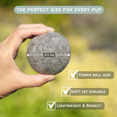 Miao and Woof dog ball on grass for outdoor fetch and exercise.