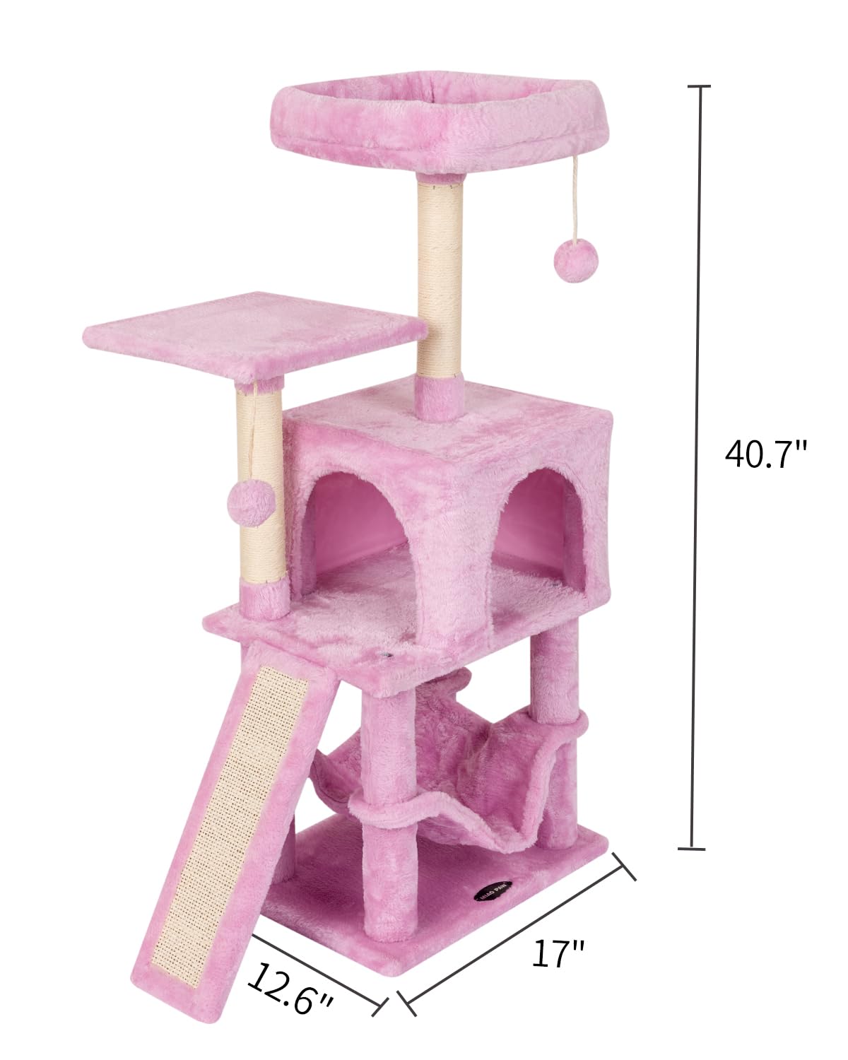 MIAO PAW pink cat tree indoor play area and perching spot