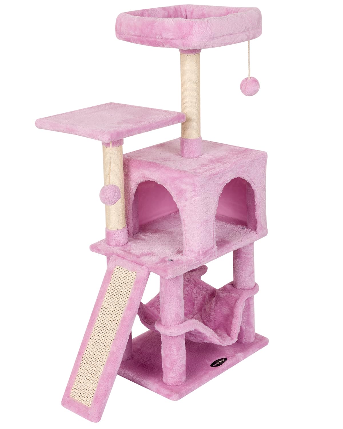 MIAO PAW pink cat tree sisal post wrapped for scratching