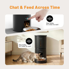 Miaosical dual-power cat feeder for continued feeding during outages