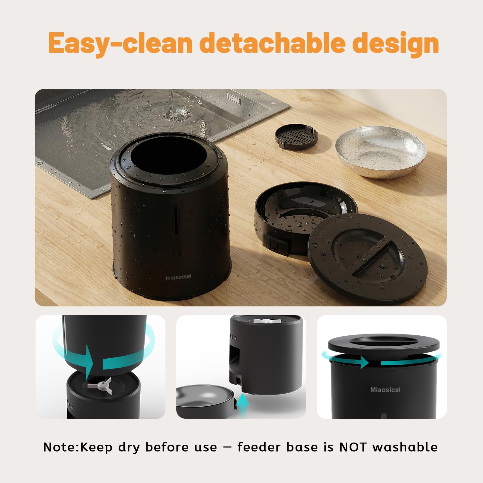 Miaosical easy-clean design with removable parts