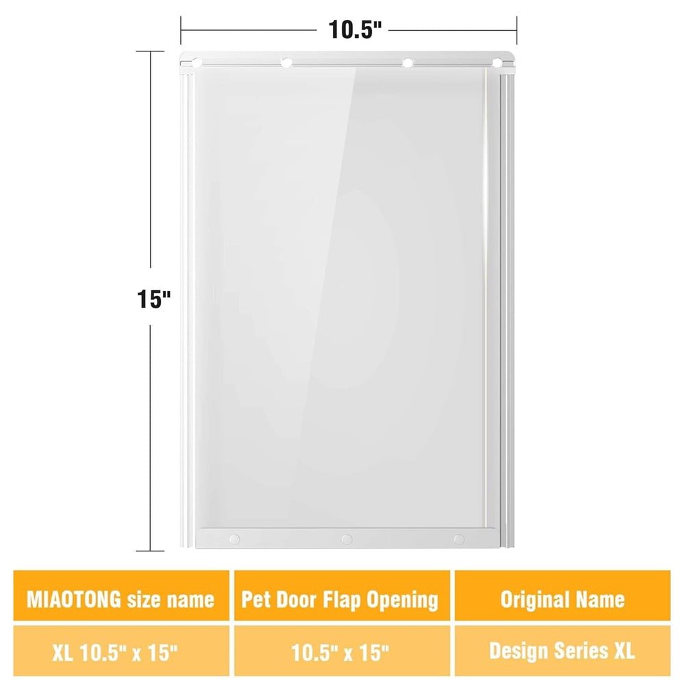 MIAOTONG dog door flap magnetic closure secures pets and reduces drafts.