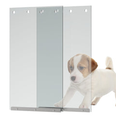 MIAOTONG XL dog door flap closeup shows durable material for weather resistance.