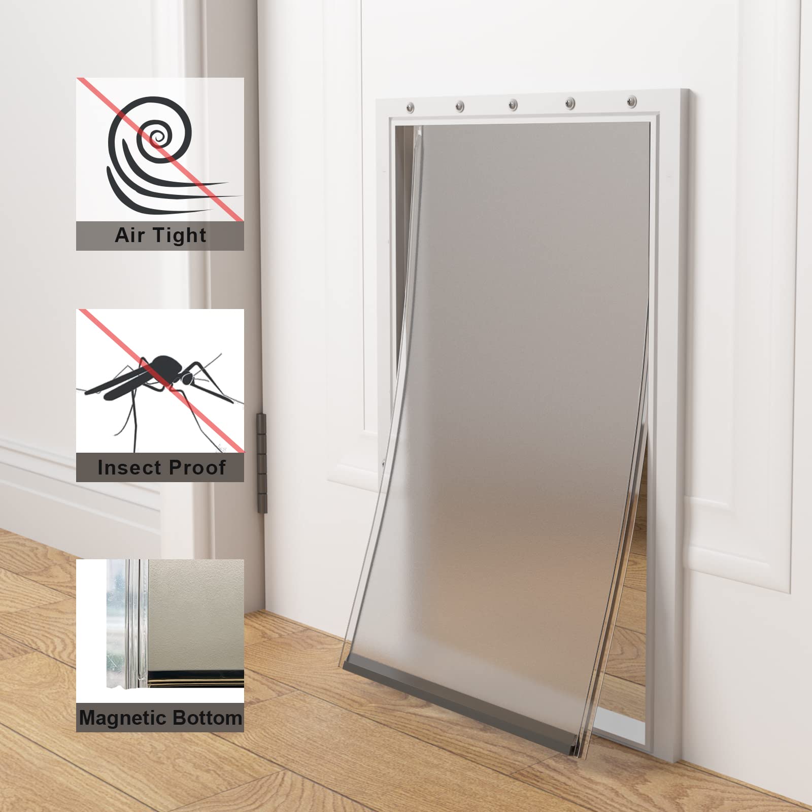 MIAOTONG dog door flap easy install with included screws