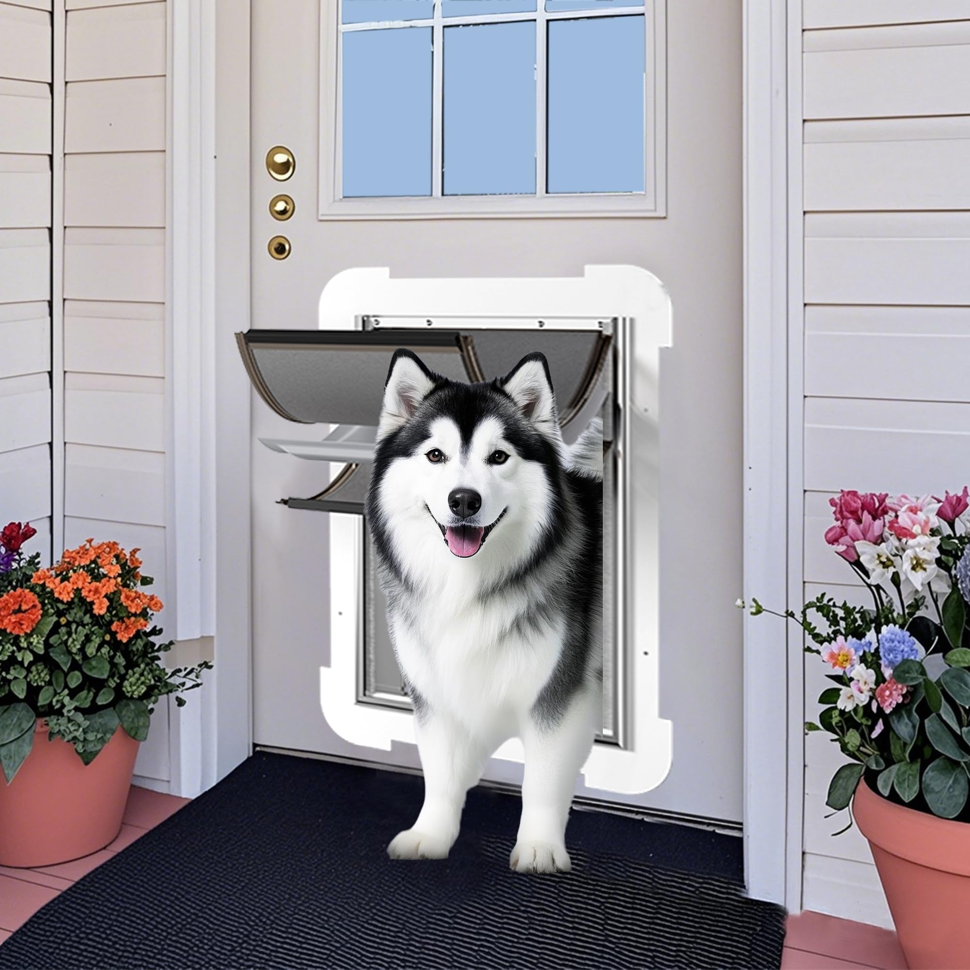 MIAOTONG large dog door in action with a pet
