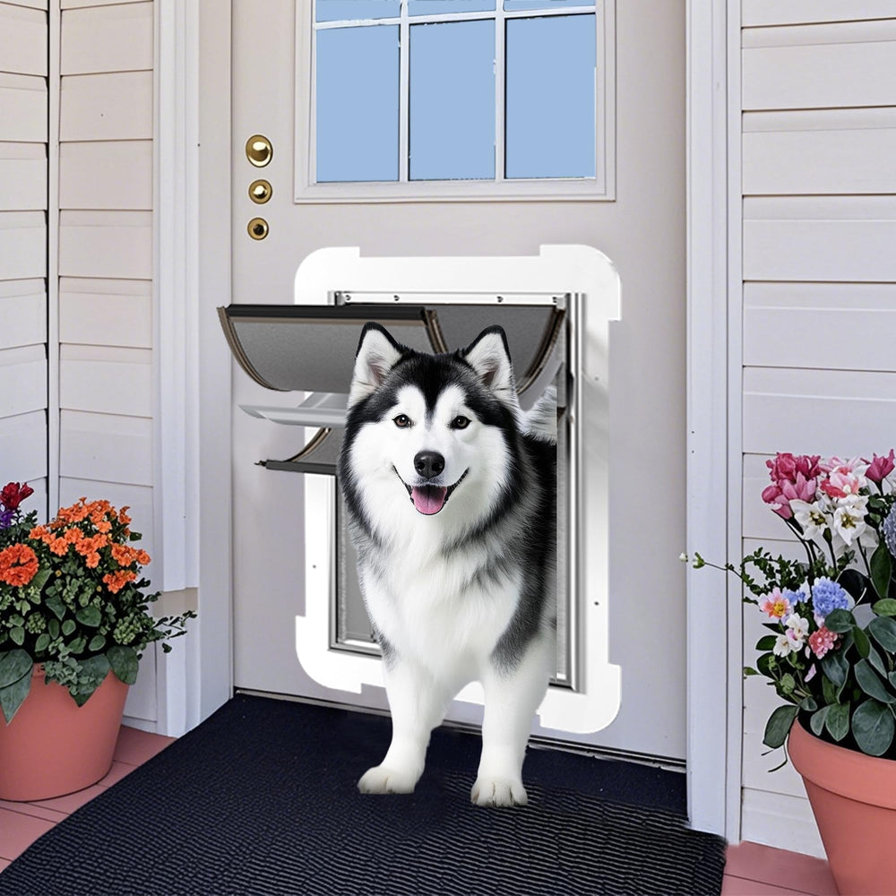 MIAOTONG large dog door in action with a pet