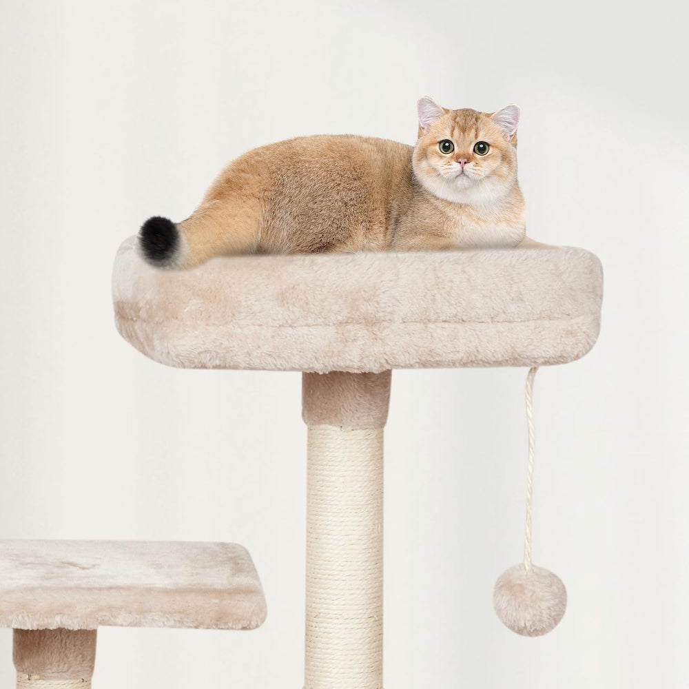 MIAO PAW cat tree uses natural sisal to encourage scratching.