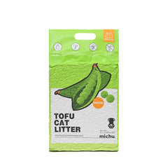 Michu tofu cat litter fast clumping forms sturdy clumps for quick cleanup.