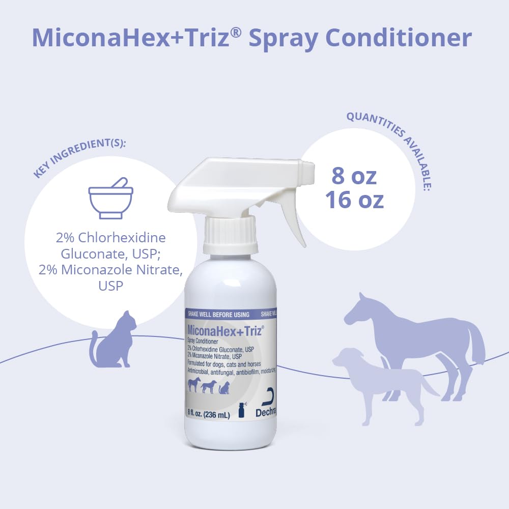 MiconaHex+Triz label close-up showing clear packaging and gentle skin care promise.
