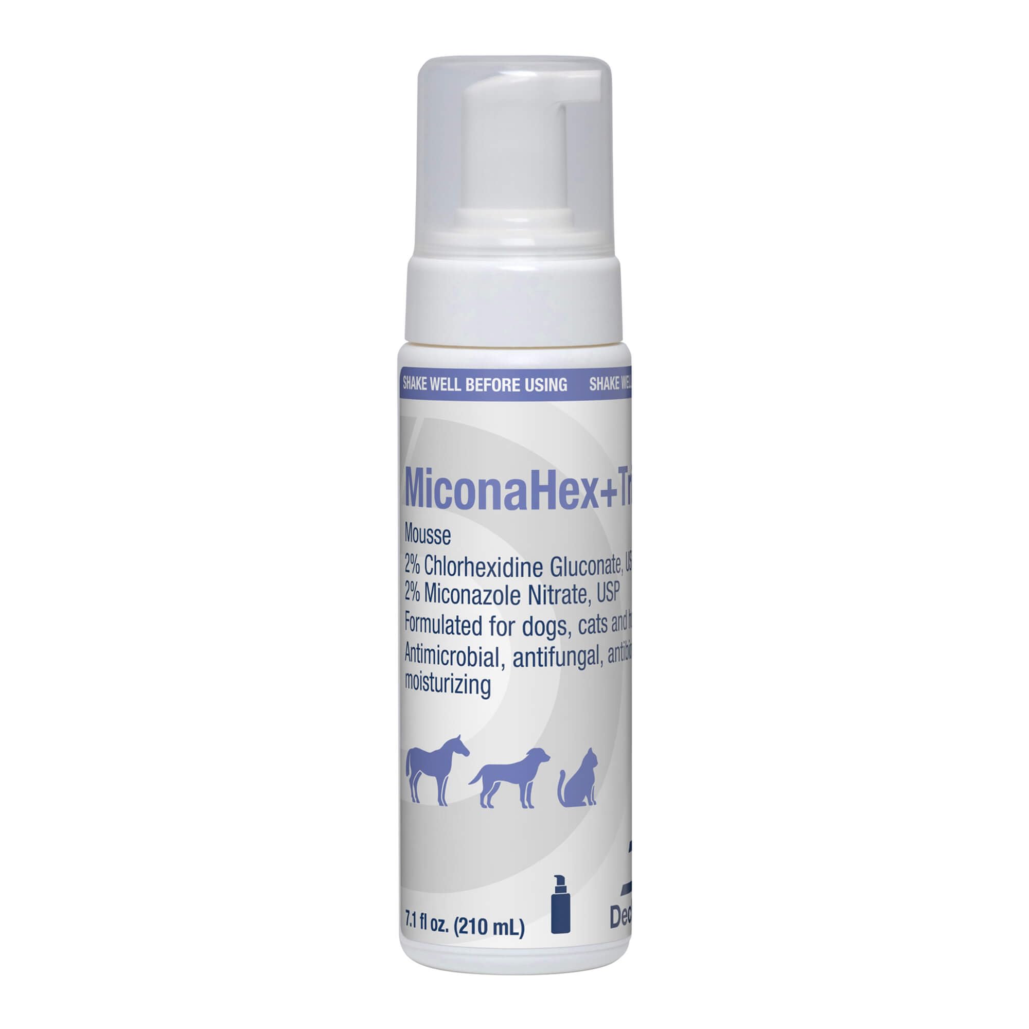 MiconaHex+Triz Mousse packaging showing 7.1 oz size for versatile pet care