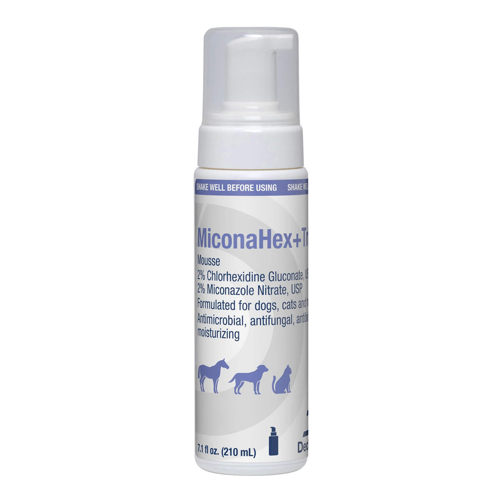 MiconaHex+Triz Mousse packaging showing 7.1 oz size for versatile pet care