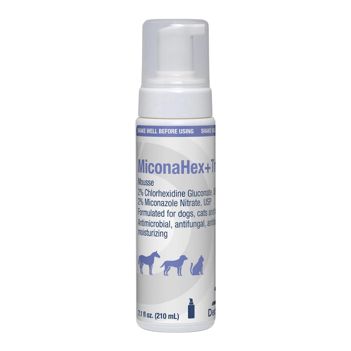 MiconaHex+Triz Mousse packaging showing 7.1 oz size for versatile pet care