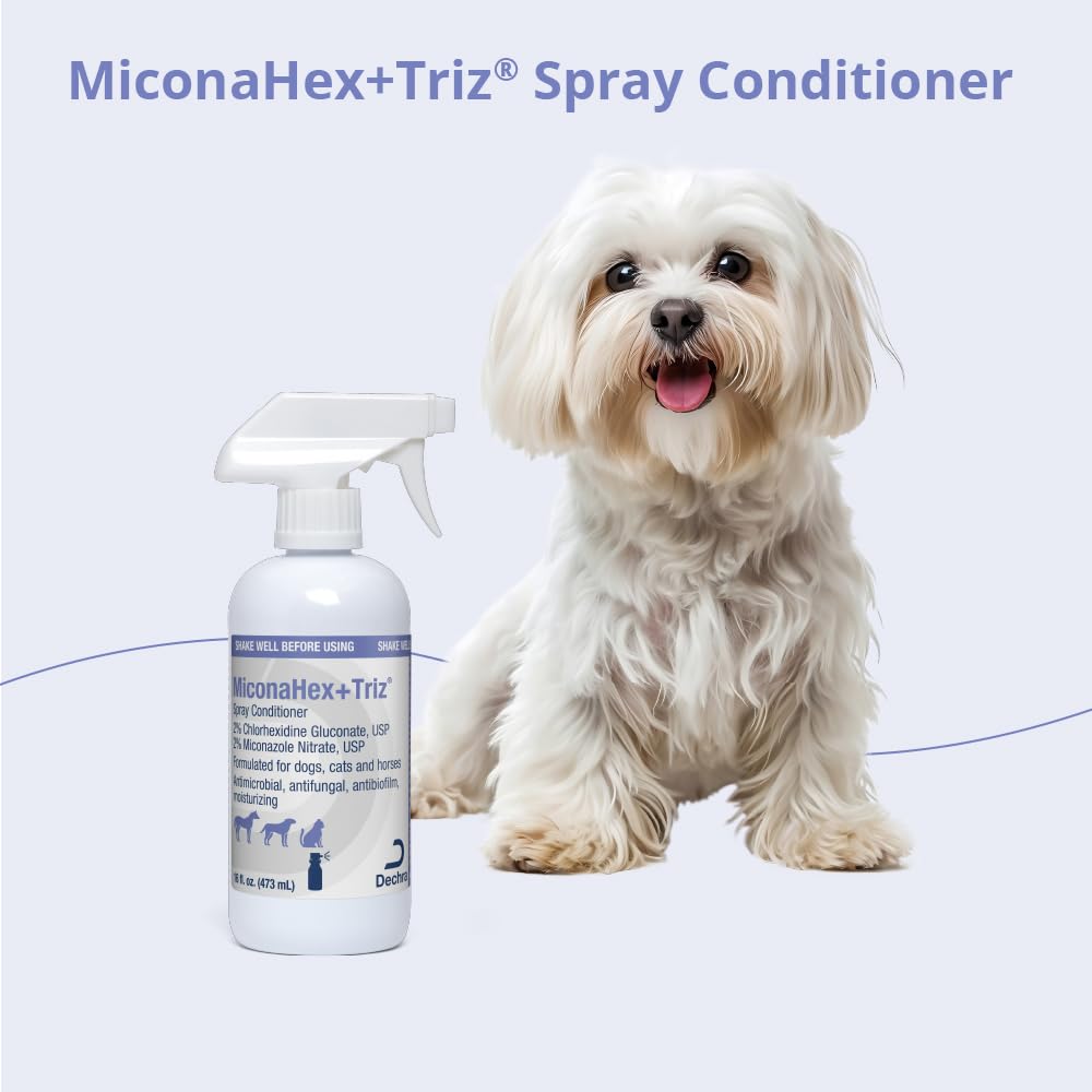 MiconaHex+Triz spray made in the USA supports reliable pet skin care.