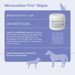 Close-up of MiconaHex+Triz wipes label.