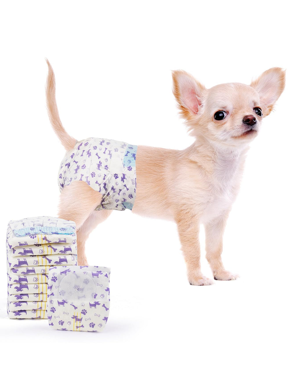 MICOOYO disposable dog diapers female packaging image for convenient protection.