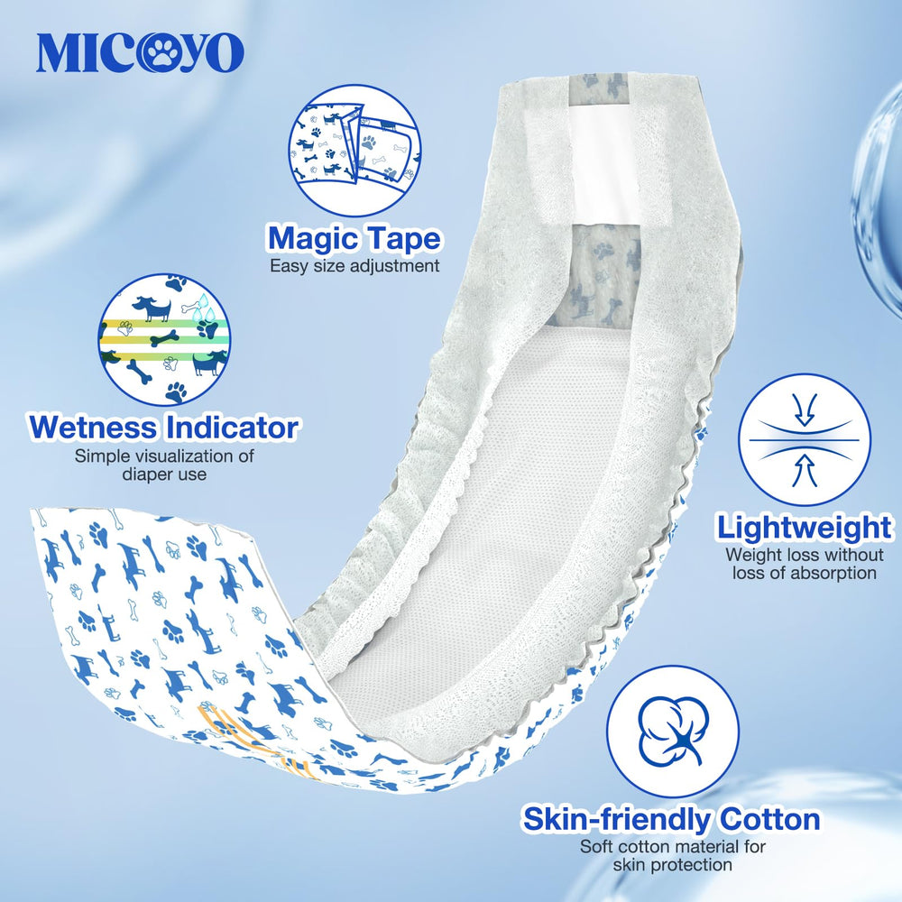 MICOOYO dog wraps with adjustable fasteners for a secure, comfortable fit