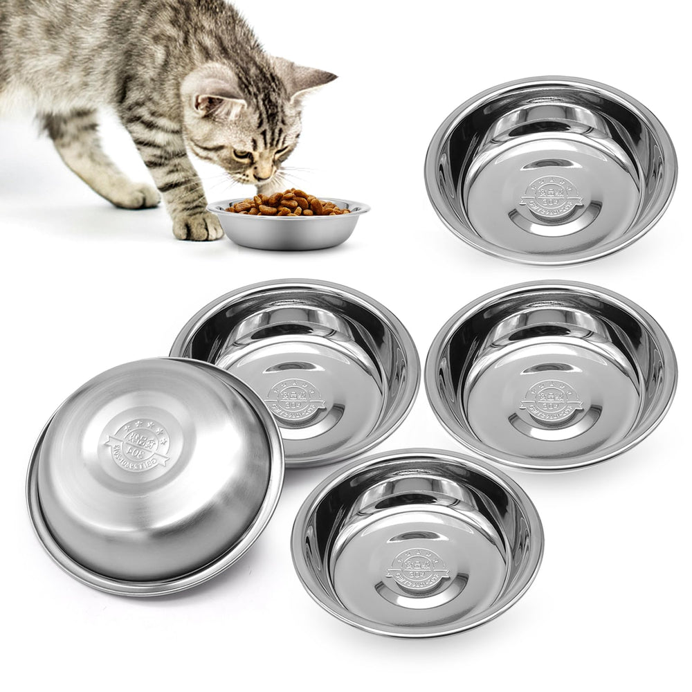 MicoSim stainless steel cat bowl with whisker-friendly design for comfortable meals.