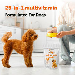 Micro Ingredients 25-in-1 dog multivitamin ingredients list includes omega-3s and green mussel.