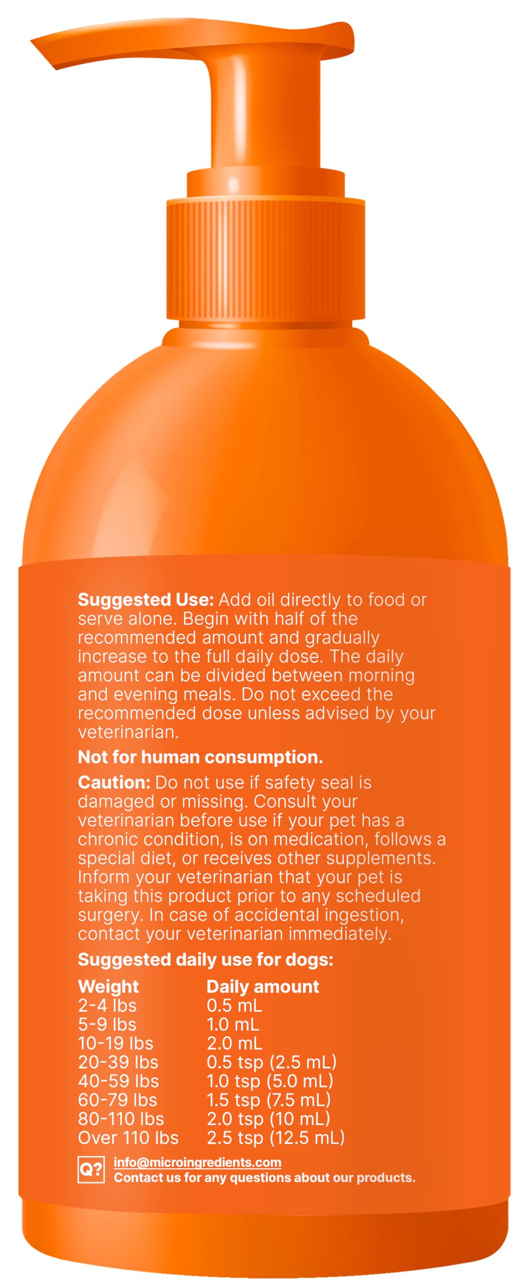 Micro Ingredients Omega-3 Fish Oil is pet-friendly for dogs and cats.