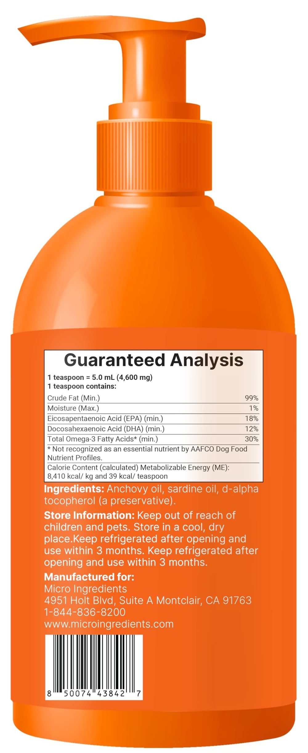 Easy-pump design minimizes mess during meal-time dosing.
