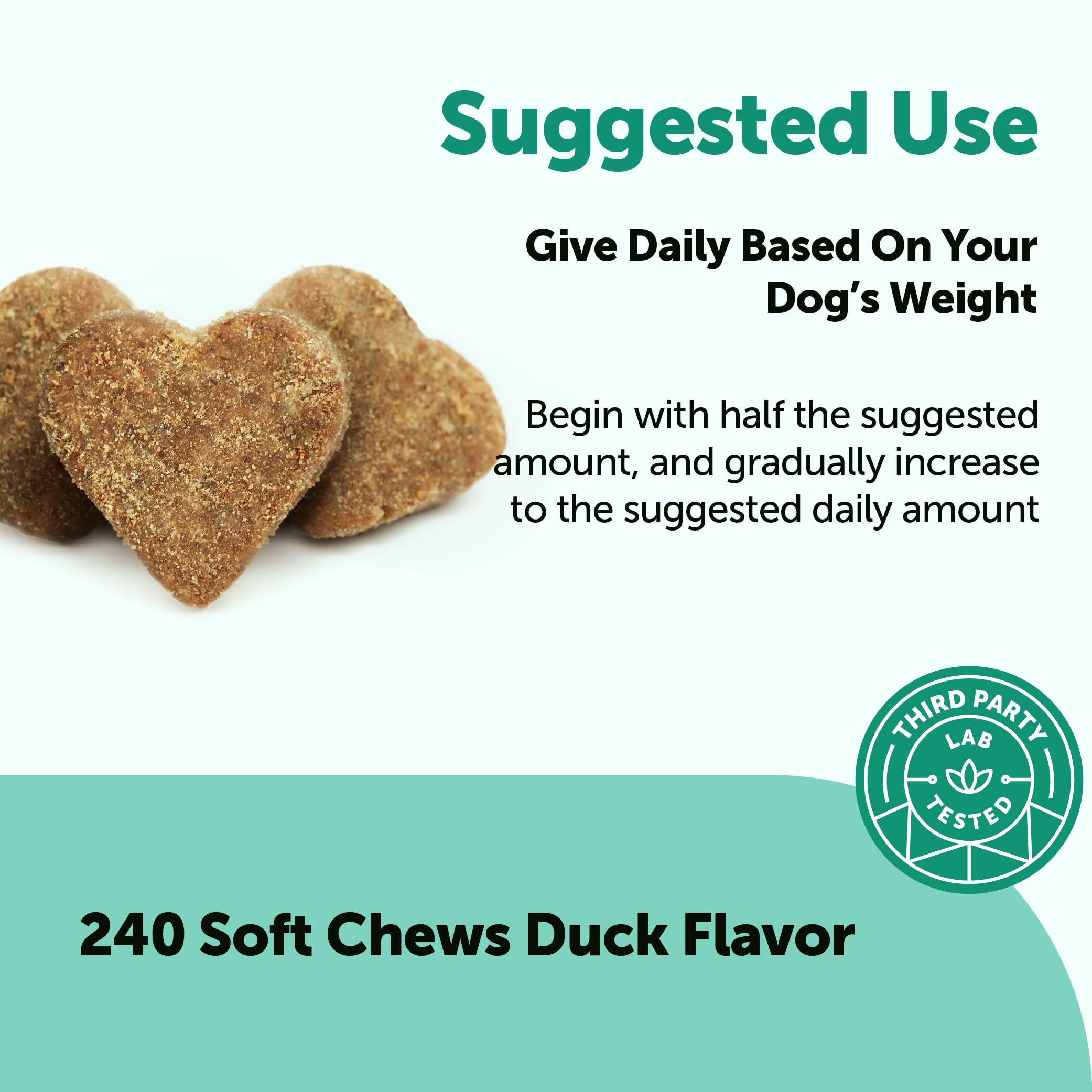 Micro Ingredients Probiotics for Dogs duck-flavor close-up highlights tasty texture and chewable form