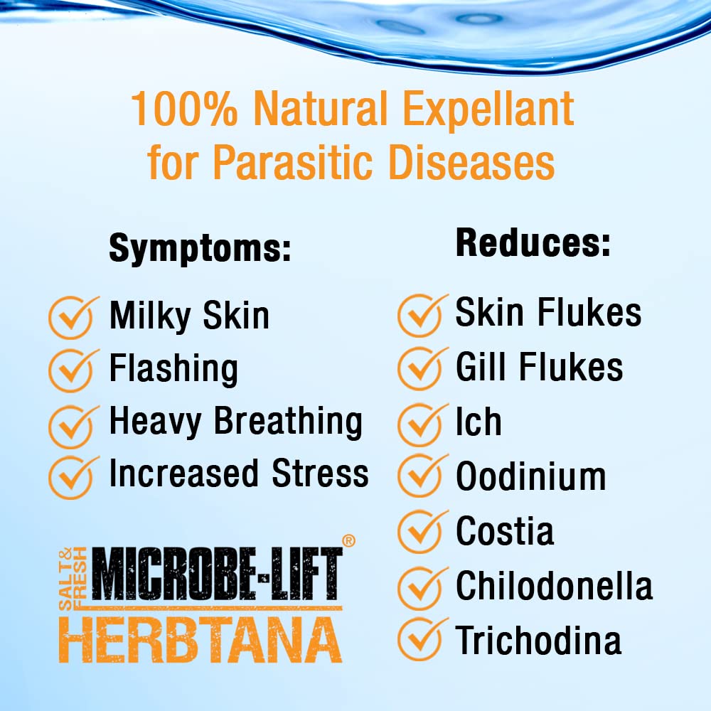 MICROBE-LIFT Herbtana promotes overall aquarium health with herbal formula.