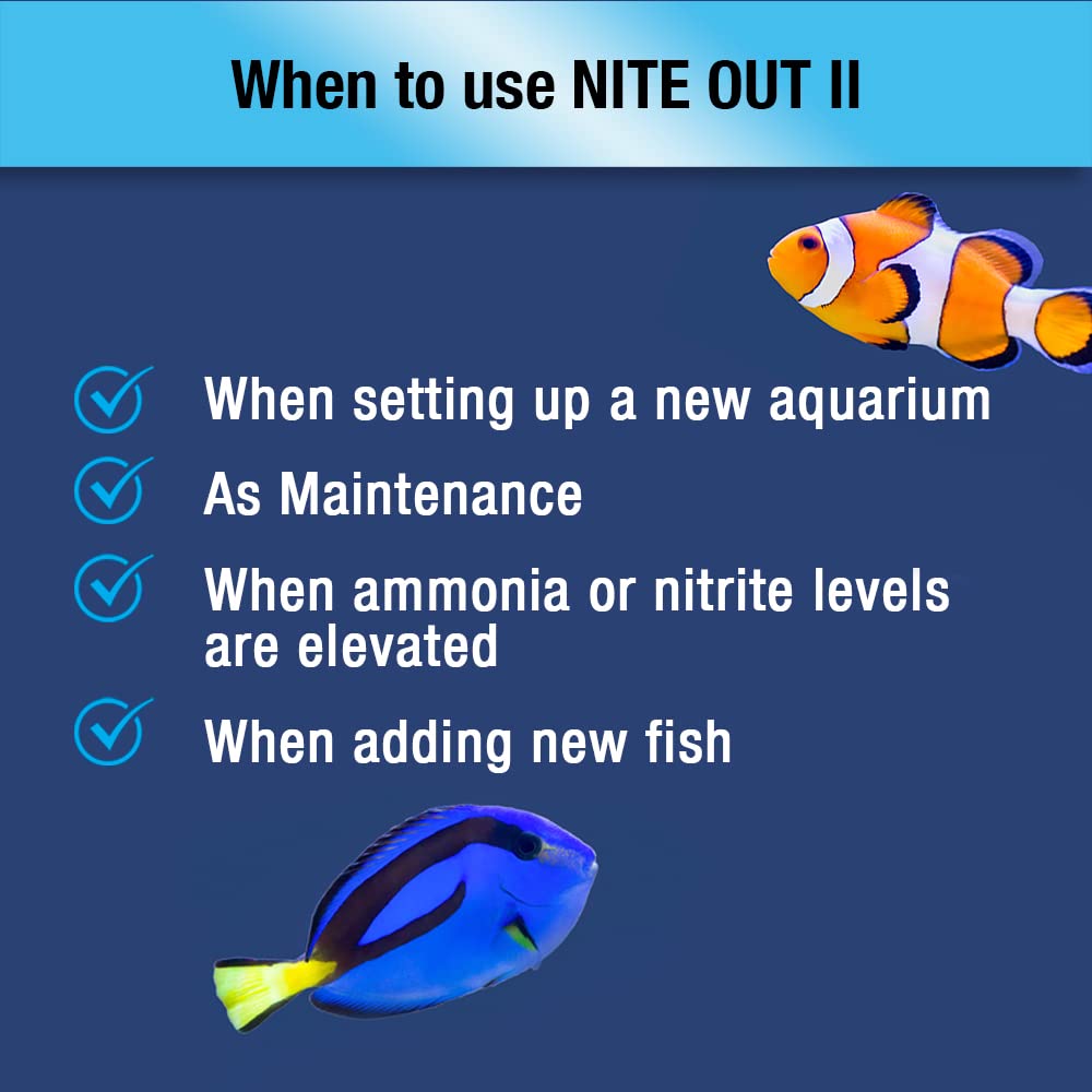 Nite-Out II reef-safe formula suitable for reef tanks and planted setups.