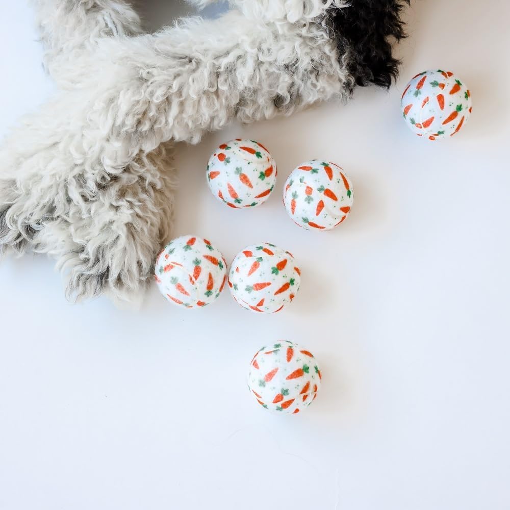 Midlee Easter carrot dog tennis ball pack of six invites Easter basket surprises