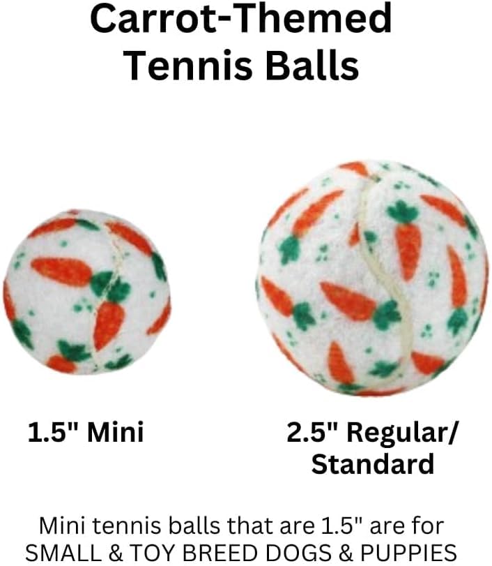Midlee regular-size carrot tennis ball for dogs, ideal for indoor play