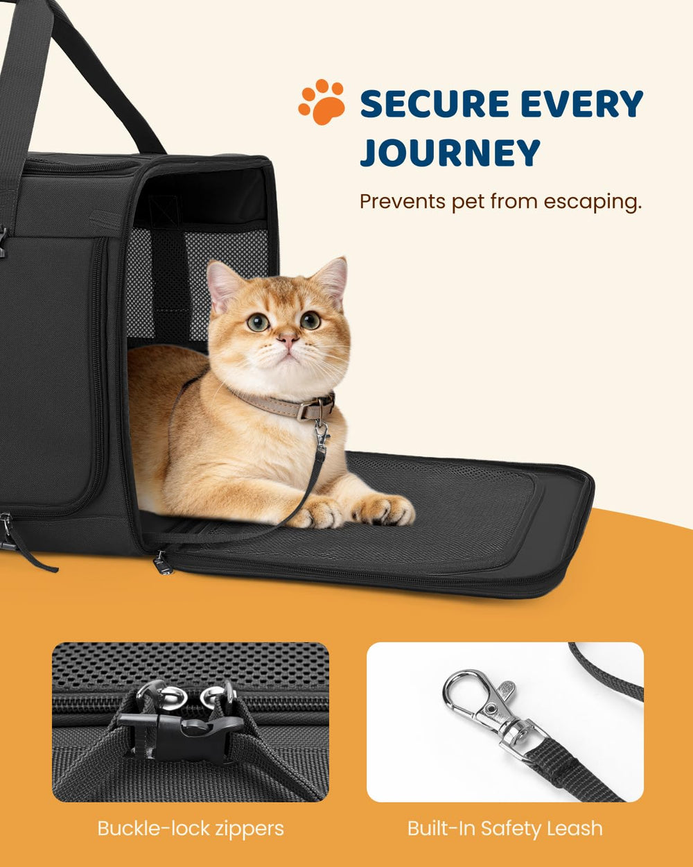 MIDOG escape-proof zippers and internal tethers prevent escapes during use.