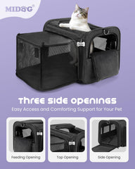 MIDOG carrier shows breathable window and soft pillow for calm rides