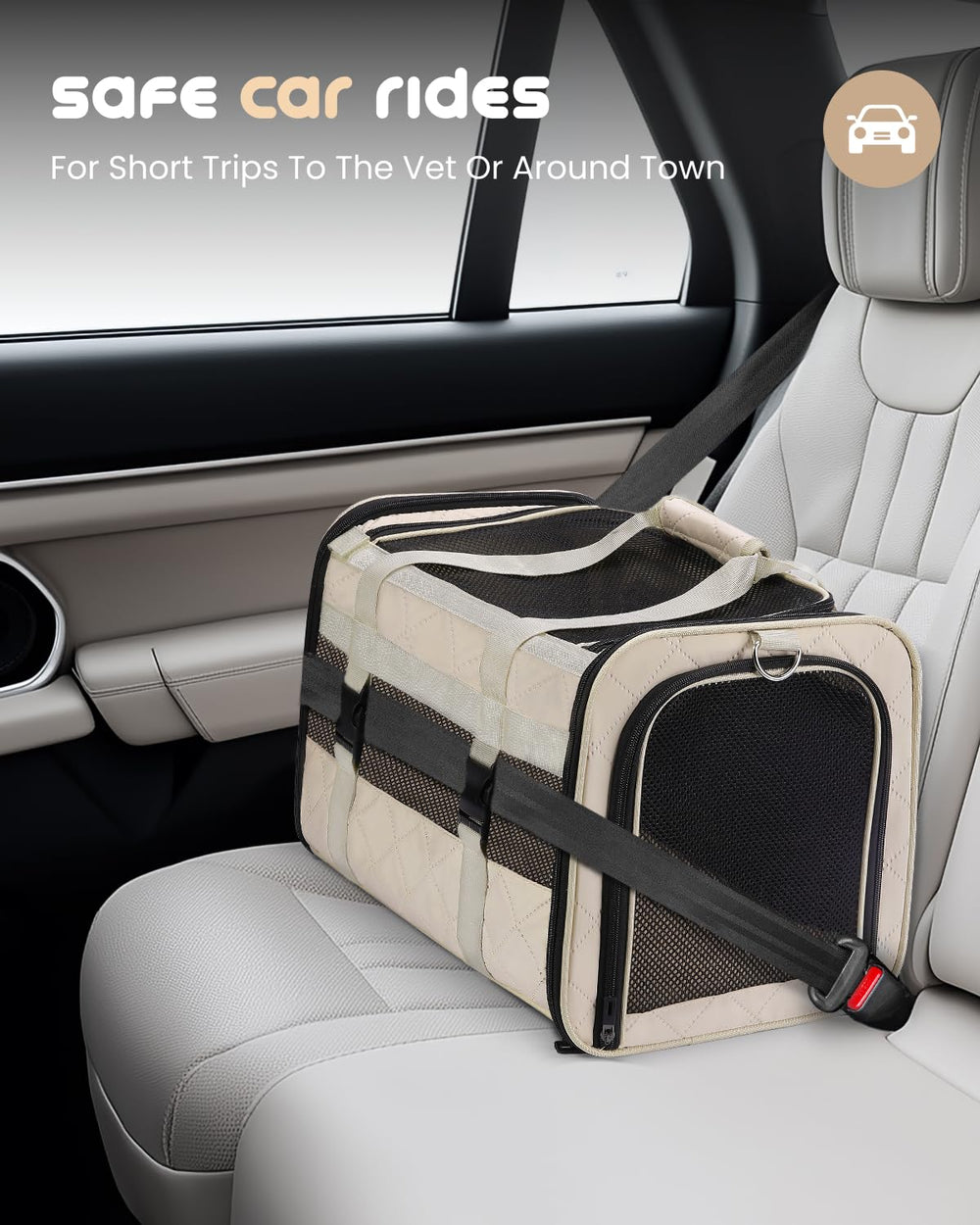 MIDOG cat carrier soft water-resistant fabric resists fur and simplifies cleanup