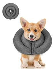 MIDOG dog cone collar front view with soft inflatable design for comfort